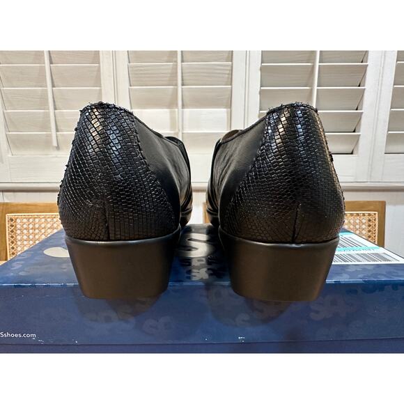 SAS Nora Slip On Loafer Black/Lizard Size 10 Slim NIB Leather Comfort Modern - Picture 8 of 12